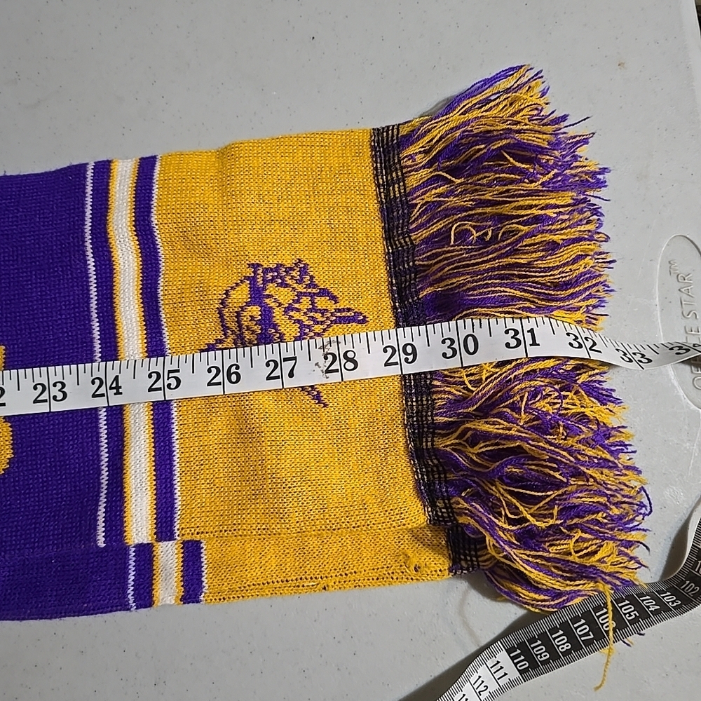 Unisex One Size Fits Most Purple and Yellow Minnesota Vikings Scarf - Picture 7 of 8